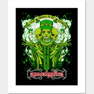 Green Zombie Skull Posters and Art